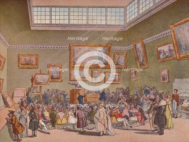 Christie's Auction Rooms, (1790), 1901. Artist: Augustus Charles Pugin