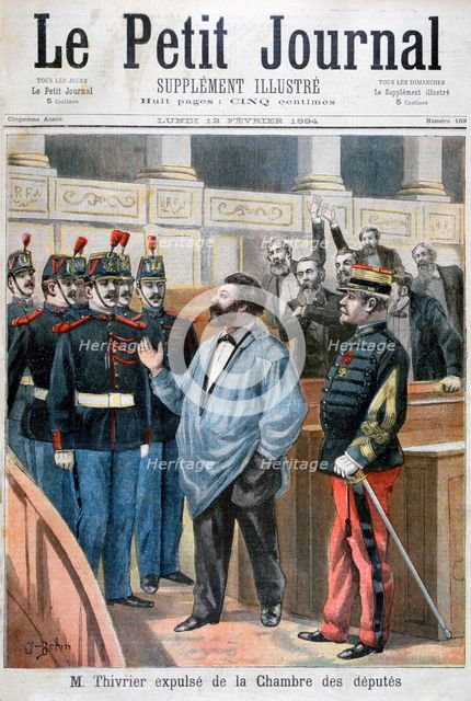 Christophe Thivrier expelled from the Chamber of Deputies, Paris, 1894. Artist: Jose Belon