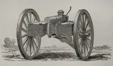 Christophe-Montigny Mitrailleuse - Hand-crank operated, front view, 1870. Creator: Tomas Padro Pedret