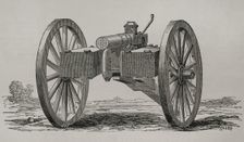 Christophe-Montigny Mitrailleuse - Hand-crank operated, front view, 1870. Creator: Tomas Padro Pedret