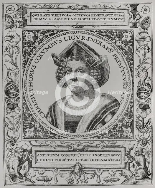 Christopher Columbus, (1451-1506), Navigator, cartographer and admiral, 1892.  Creator: Unknown.