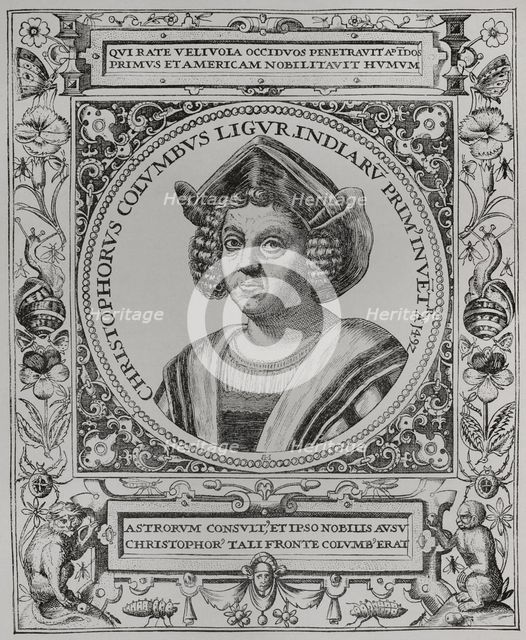 Christopher Columbus, (1451-1506), Navigator, cartographer and admiral, 1892.  Creator: Unknown.