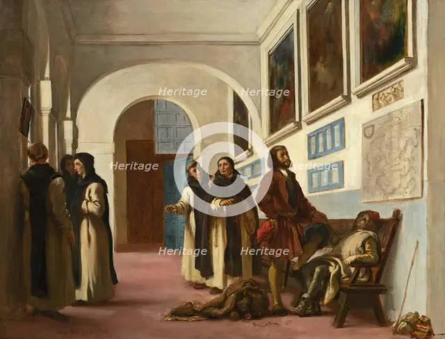Christopher Columbus and His Son at La Rábida, 1838. Creator: Eugene Delacroix.