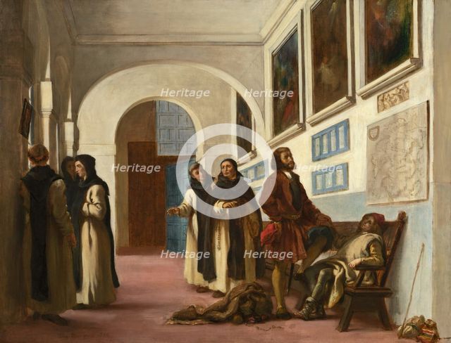 Christopher Columbus and His Son at La Rábida, 1838. Creator: Eugene Delacroix.