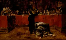 Christopher Columbus before the Spanish Council, c1876. Creator: William Merritt Chase