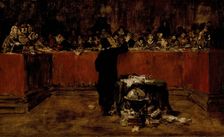 Christopher Columbus before the Spanish Council, c1876. Creator: William Merritt Chase