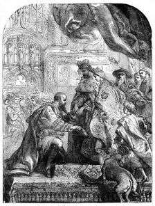 Christopher Columbus being received by Ferdinand and Isabella at Barcelona, c1490s, (1872)