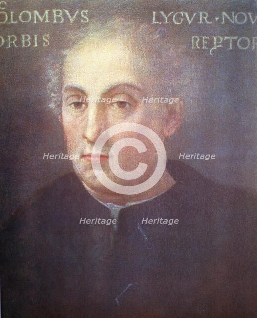 Christopher Columbus, Genoese navigator and explorer. Artist: Unknown