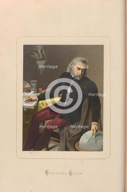 Christopher Columbus. From: Hombres y mujeres ce?lebres de todos los tiempos by Juan Landa, 1875-187 Creator: Anonymous.