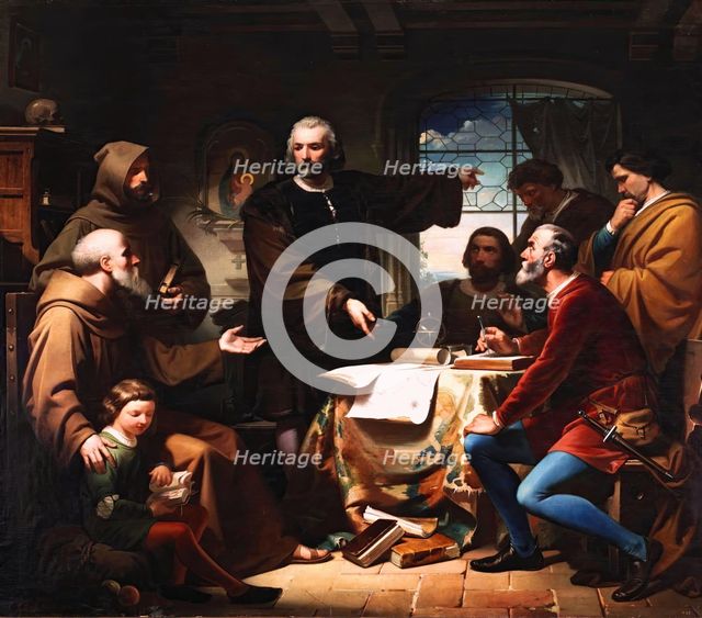 Christopher Columbus in the Convent of La Rábida, 1856. Creator: Eduardo Cano de la Peña.