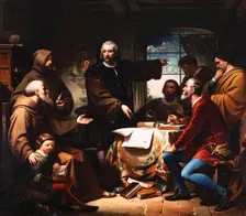 Christopher Columbus in the Convent of La Rábida, 1856. Creator: Eduardo Cano de la Peña