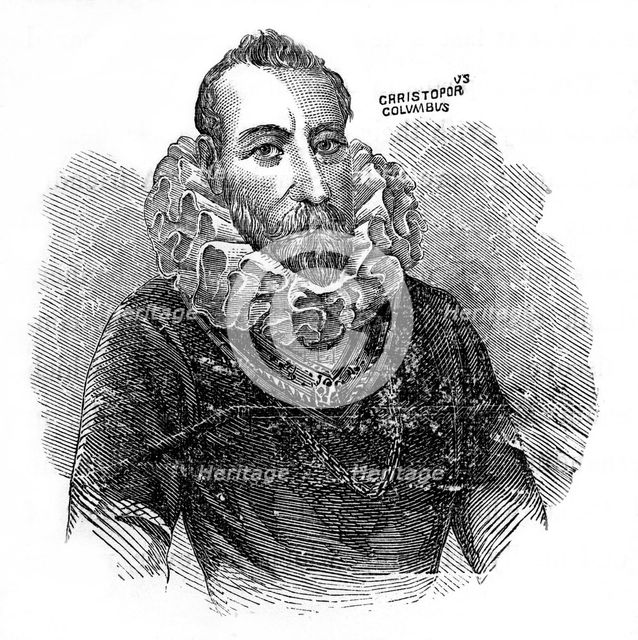 Christopher Columbus, Italian explorer and trader, (c1872). Artist: Unknown