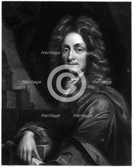 Christopher Wren, English architect, mathematician and physicist, 1833. Artist: Unknown