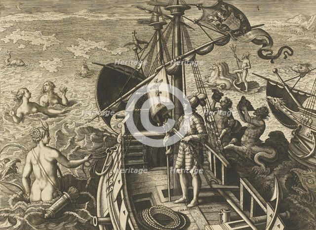 Christophorus Columbus Ligur (Americae Retectio). Artist: Stradanus (Straet, van der), Johannes (1523-1605)