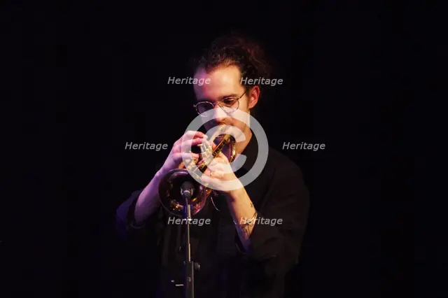 Christos Stylianides, Daisy George Quintet, New Generation Jazz Festival, Shoreham by Sea, 2022. Creator: Brian O'Connor.