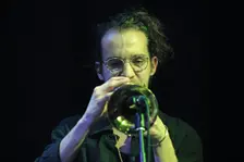 Christos Stylianides, Daisy George Quintet, New Generation Jazz Festival, Shoreham by Sea, 2022. Creator: Brian O'Connor