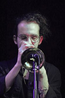 Christos Stylianides, Daisy George Quintet, New Generation Jazz Festival, Shoreham by Sea, 2022. Creator: Brian O'Connor
