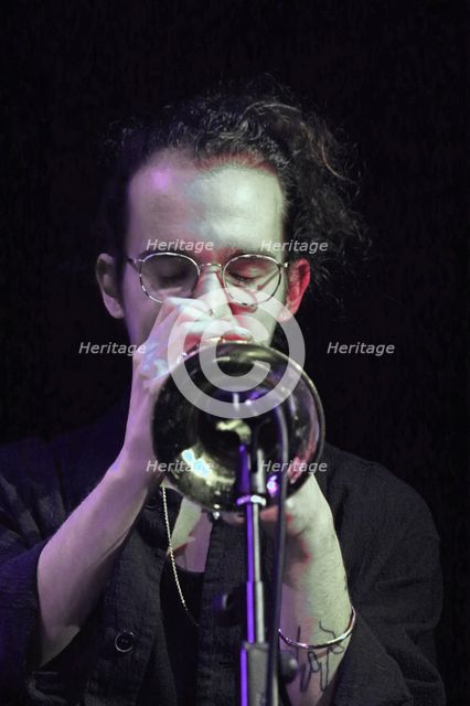 Christos Stylianides, Daisy George Quintet, New Generation Jazz Festival, Shoreham by Sea, 2022. Creator: Brian O'Connor.