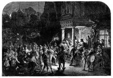 Christmas mummers - drawn by A. Hunt, 1861. Creator: Mason Jackson