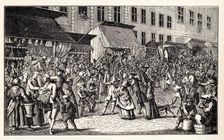 Christmas market in Berlin, 1776. Creator: Anonymous