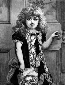 Christmas Morning: A Bouquet For Mamma, drawn by Florence Gravier, 1883. Creator: Eugène Froment