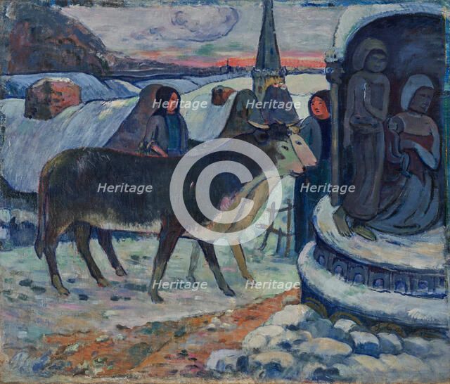 Christmas Night (The Blessing of the Oxen), 1902-1903. Creator: Paul Gauguin.