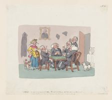 Christmas Academics Playing a Rubber at Whist, April 1, 1803., April 1, 1803. Creator: Thomas Rowlandson