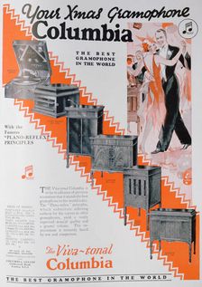 Christmas advert for Columbia Gramophones, 1929