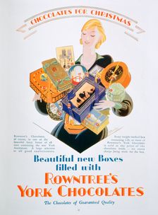 Christmas advert for Rowntree's York Chocolates, 1928