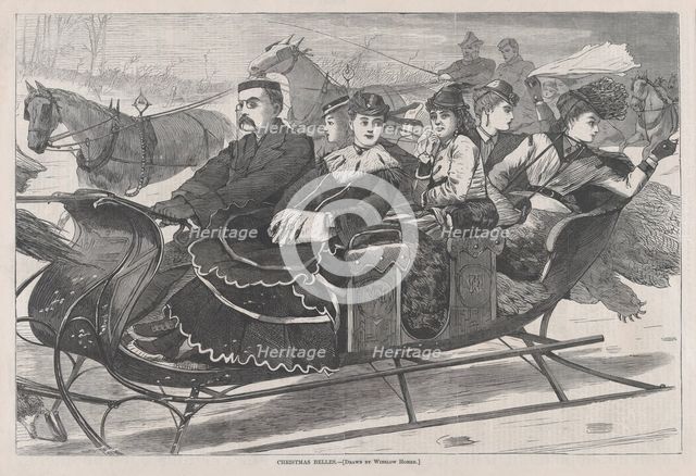 Christmas Belles (Harper's Weekly, Vol. XIII), January 2, 1869. Creator: Unknown.
