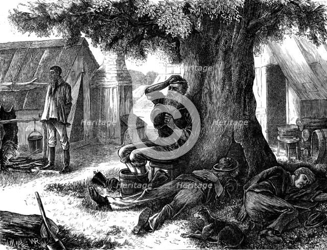 Christmas Day at the Australian gold-diggings - 100° in the shade; drawn by W. Ralston, 1873. Creator: Unknown.