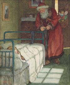 Christmas Eve, a visit from Father Christmas. Creator: Greenaway, Kate (1846-1901)