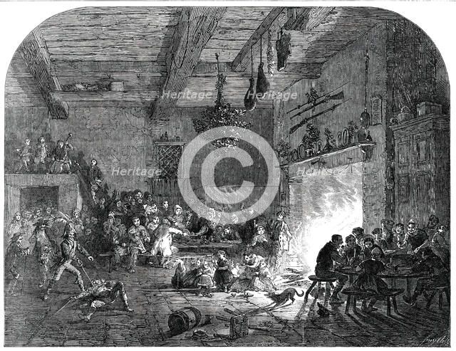 Christmas Eve in Devonshire - the Mummers coming in, 1850. Creators: Stockdale, Smyth.