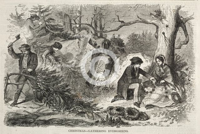 Christmas - Gathering Evergreens, 1858. Creator: Winslow Homer (American, 1836-1910).