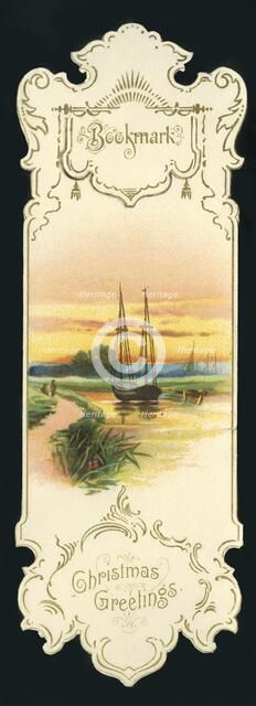 'Christmas Greetings - Bookmark', c1900. Creator: Unknown.