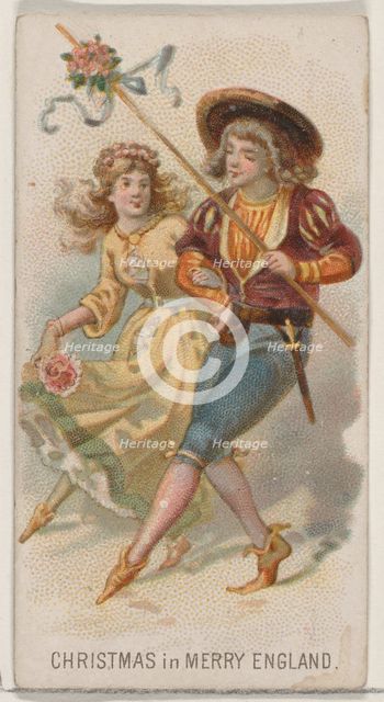 Christmas in Merry England, from the Holidays series (N80) for Duke brand cigarettes, 1890., 1890. Creator: George S. Harris & Sons.