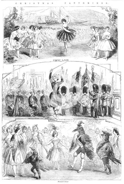 Christmas Pantomimes: Drury Lane; Haymarket; Princess', 1856.  Creator: Unknown.