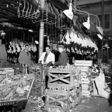 Christmas Turkeys, London, 1957. Creator: Henry Grant