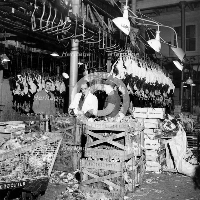 Christmas Turkeys, London, 1957. Creator: Henry Grant.