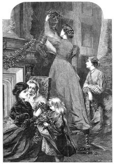 "Christmas Time", by Miss E. Osborne, in the exhibition of the Royal Academy, 1865. Creator: W Thomas