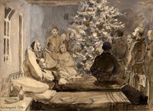 Christmas Tree at a Field Hospital near Irkutsk during the Russo-Japanese War, 1904. Creator: Boris Vasilievich Smirnov