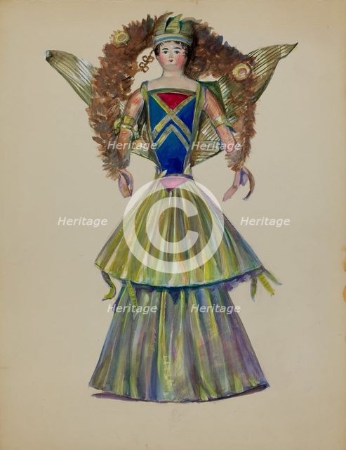 Christmas Tree Doll, c. 1936. Creator: Mina Lowry.