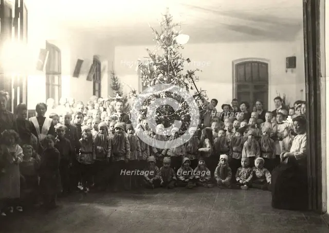 Christmas tree in the new building of the Olginsky orphanage of Trudolyubiya of the.., 1890. Creator: Unknown.