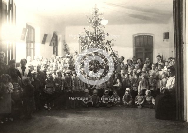 Christmas tree in the new building of the Olginsky orphanage of Trudolyubiya of the.., 1890. Creator: Unknown.