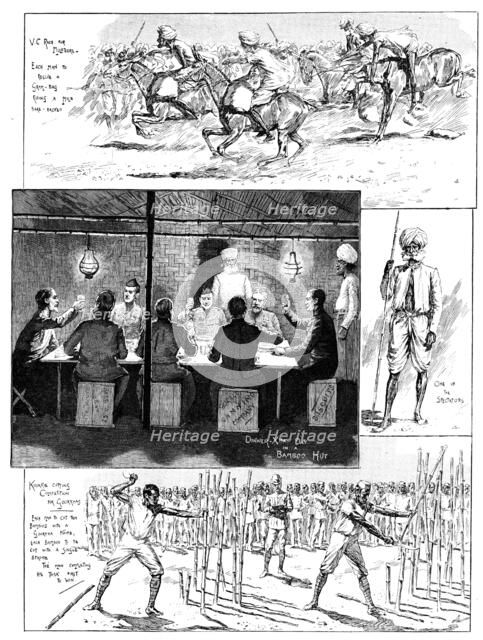 Christmas with the Lushai Expedition - sketches by Lieutenant H. W. E. Cole, 2nd Goorkhas, 1890. Creator: Unknown.