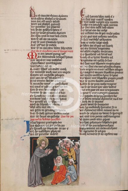 Christ's Warning of the False Prophets; Weltchronik, about 1400-1410. Creator: Unknown.