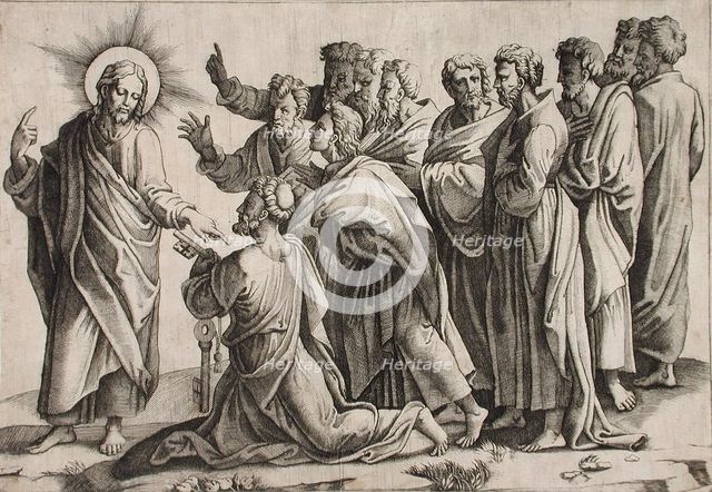 Christ's Charge to Peter, 1540s. Creator: Nicolas Beatrizet.