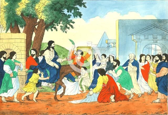 Christ's entry into Jerusalem, (19th century?). Artists: Weenix, N v d Linden.