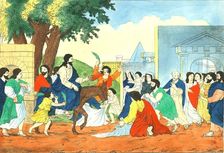 Christ's entry into Jerusalem, (19th century?). Artists: Weenix, N v d Linden