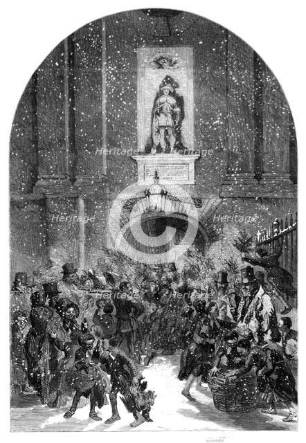 Christ's Hospital and Christmas Eve - drawn by John Gilbert, 1857. Creator: Unknown.